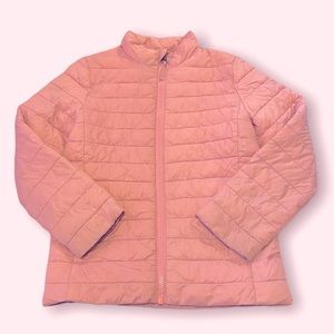 LAND’S END 💕- bubblegum pink puffer jacket - girl’s size small